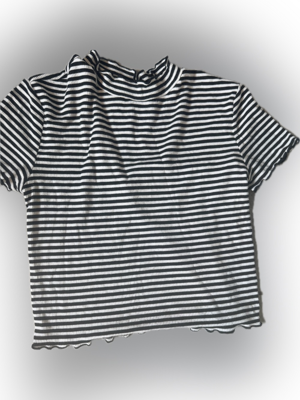 Forever 21 Black and White Striped Ribbed Top